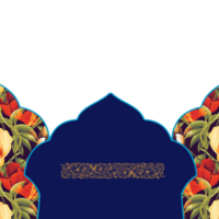 Blue Islamic frame Ramadan karim design png