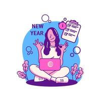 New Year Resolution - Flat Design vector