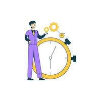 hora administración - plano diseño vector