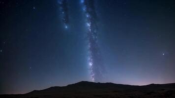 ai gerado colossal celestial objeto, iluminado de miríade estrelas, acentua Está escala em meio a a vastidão do espaço, a inteira galáxia visto a partir de a vantagem ponto do Está exterior aro, ai gerado video