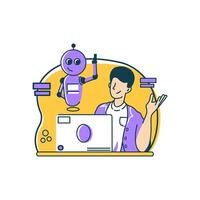 Virtual Assistant - Flat Design vector