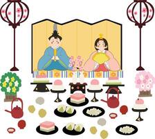 japonés muñeca festival de hina Matsuri vector ilustración