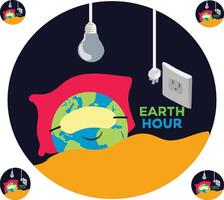 earth hour vector illustration