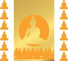 February 24 is makha bucha day Vector illustration.