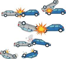 car crash accident tarffic icons vector