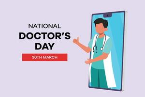 National Doctors Day concept. Colored flat vector illustration isolated.