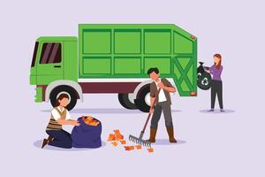 Volunteer activity concept. Colored flat vector illustration isolated.