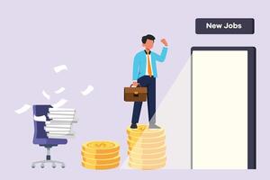 Change job or career. Improvement or progression concept. Colored flat vector illustration isolated.