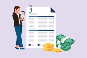 Financial administration concept. Colored flat vector illustration isolated.