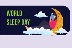 World sleep day concept. Colored flat vector illustration isolated.