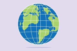 Globe. World map concept. Colored flat vector illustration isolated.