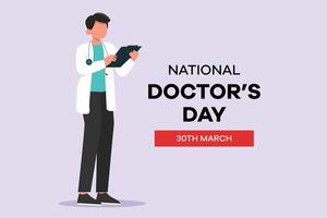 National Doctors Day concept. Colored flat vector illustration isolated.