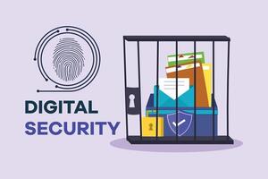 Digital Security concept. Colored flat vector illustration isolated.