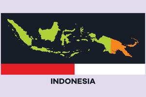 Map of Indonesia. World map concept. Colored flat vector illustration isolated.