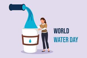 World water day concept. Colored flat vector illustration isolated.