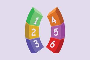 Bricks with numbers. Numeral cube concept. Colored flat vector illustration isolated.