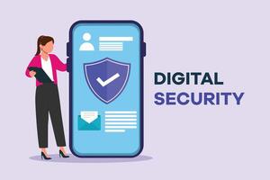 Digital Security concept. Colored flat vector illustration isolated.