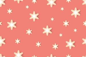 Star Christmas paper pink background pattern vector