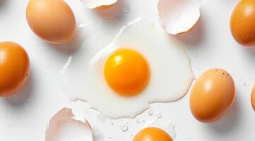 AI generated Eggs, part of healthy nutrition Mediterranean diet, a healthy addition to salad and food photo