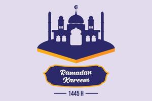 Welcoming Ramadan concept. Colored flat vector illustration isolated.