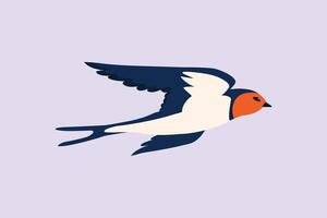 Flying bird concept. Colored flat vector illustration isolated.