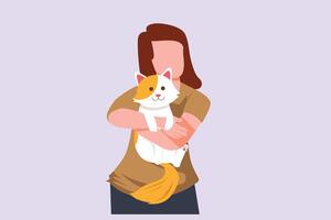 Urban Pet concept. Colored flat vector illustration isolated.