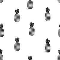 pineapple seamless pattern. Summer tropical pattern on a white background. Vector illustration.