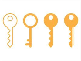 Key icon. Collection of vector symbol on white background. Vector illustration.