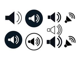 Speaker icon in Basic straight flat style. Collection of vector symbol on white background. Vector illustration.