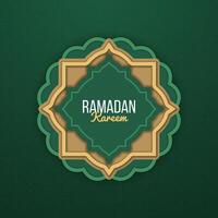 Realistic Ramadan Kareem Label Design vector