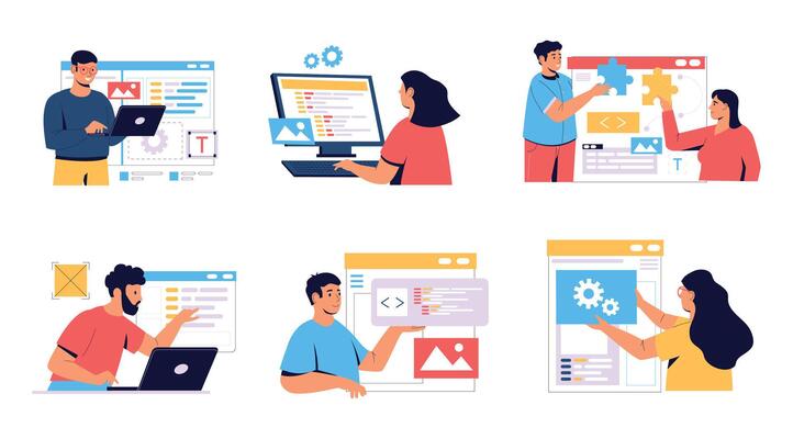 Web development creating mobile web page, software developers