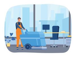 Workspace cleanup vector concept