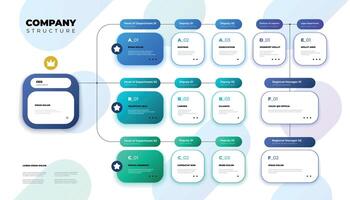 Company structure. Business organization scheme infographic, corporate hierarchy graphic elements. Vector illustration