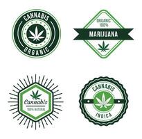 Marijuana label for medicine and supply in food vector