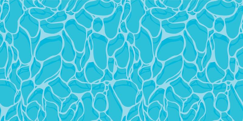 Blue pool pattern. Seamless print of water surface top view cartoon style, deep liquid aqua ripple, summer swimming background. Vector texture