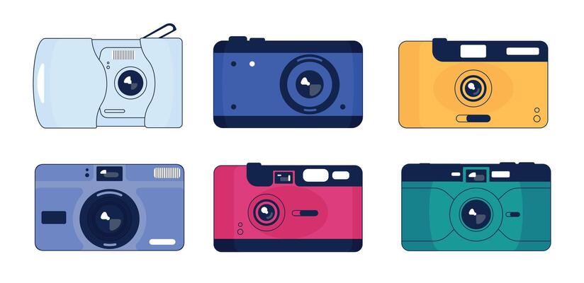 Hipster retro camera with plastic lens, old travel photography equipment for photo shoot