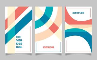 abstract line for cover design, colorful template background vector