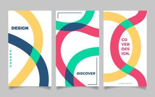 abstract line for cover design, colorful template background vector