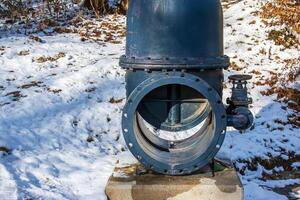 An ancient valve for water and steam. A technical monument on the slope of Mount Festung in the area of the Hohensalzburg fortress. photo