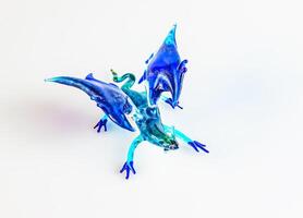 Handmade glass dragon on a white background. Symbol of 2024. photo