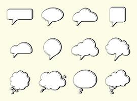 Bubble Speech Set, Comic Icon. Collection of Cartoon Speech Bubble Illustration, Vector Element Talk Bubble