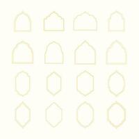 Ramadan Kareem Frame Lines Element, Arabic Arch Frame Set. Muslim Ornament Arch Shape Illustration, Islamic Ramadhan Graphic Element vector