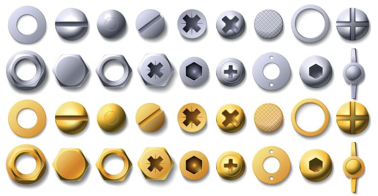 Gold Screw Vector Art, Icons, and Graphics for Free Download