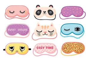 Masks for dreaming with eyes and smile collection vector