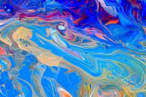 Acrylic paint pouring background, Luxury colors. photo