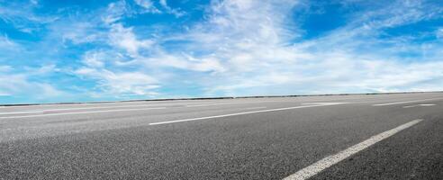 Empty highway road and sky clouds landscape,panoramic view photo