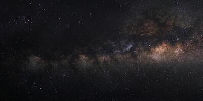 galaxia de la vía láctea panorámica, fotografía de larga exposición foto