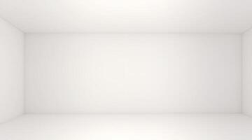 White room space background. Front view of white interior, empty room with soft light illumination. 3d rendering. photo