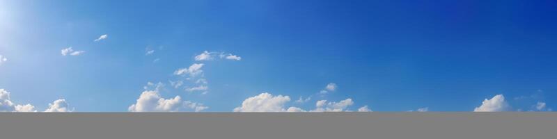 Panorama sky with cloud on a sunny day. Beautiful cirrus cloud. Panoramic image. photo