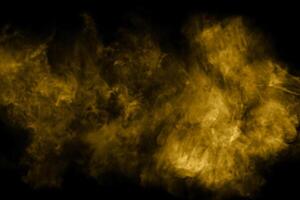 Nube texturizada,abstracto dorado,aislado sobre fondo negro foto